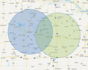 Freedom Home Care Southern Minnesota Service Area Map